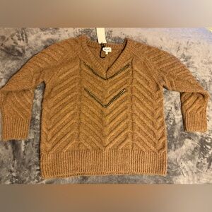 Belair size T1 (PTP 21”) Brown Chevron Knit Sweater.